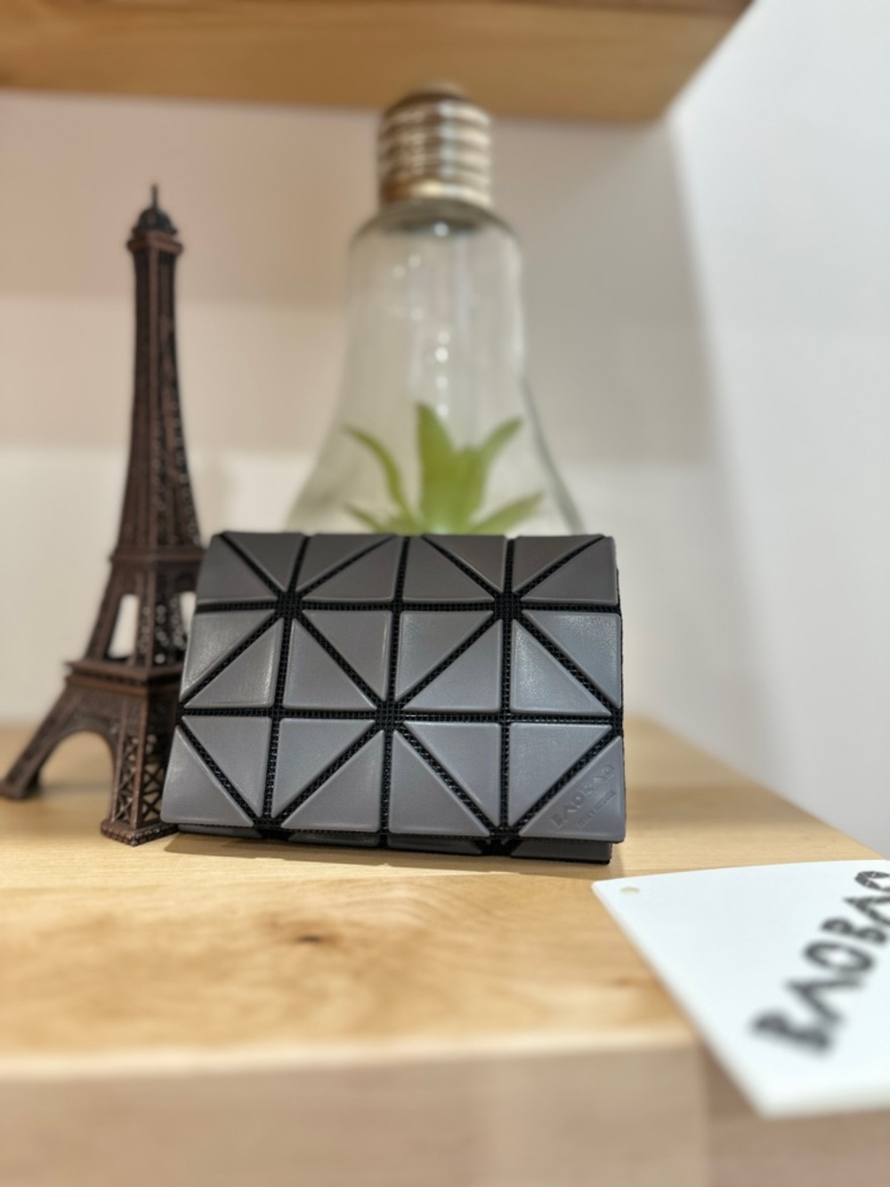 ✨ Bao Bao Issey Miyake Geometric Card Case / Mini Wallet – Gray & Black | BNWT ✨